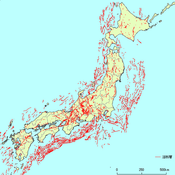 日本の活断層全図