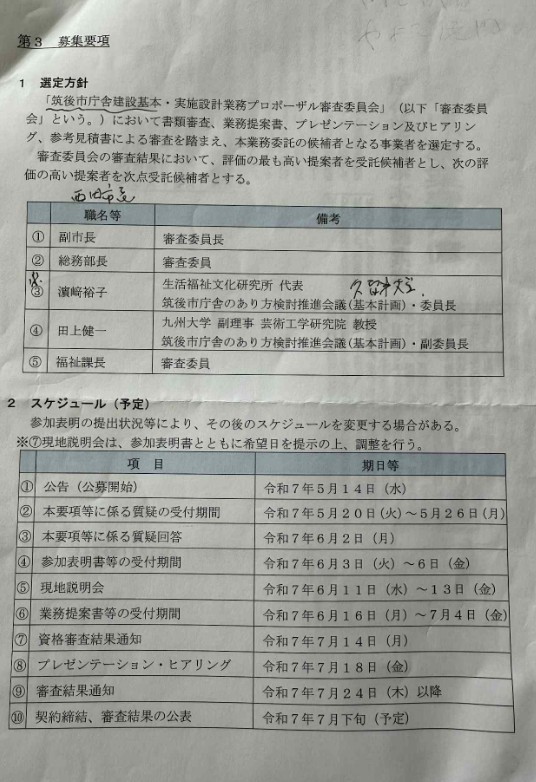 筑後市の審査委員会